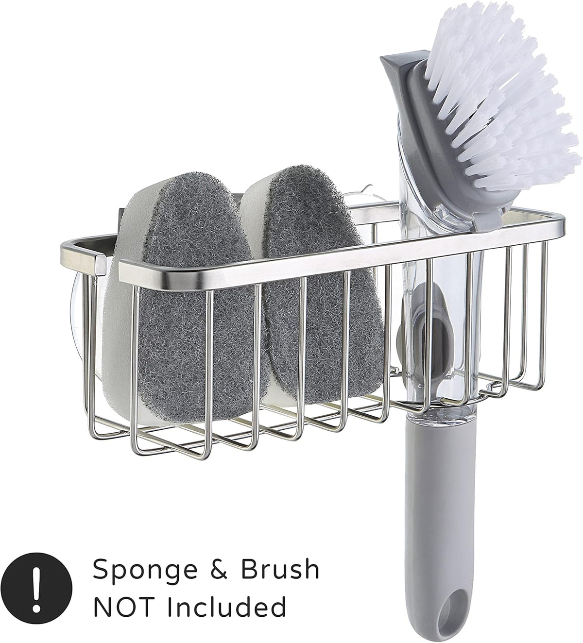 SunnyPoint NeverRust Deluxe Kitchen & Bathroom Sink Sponge Holder Organizer with Adhesive Mount