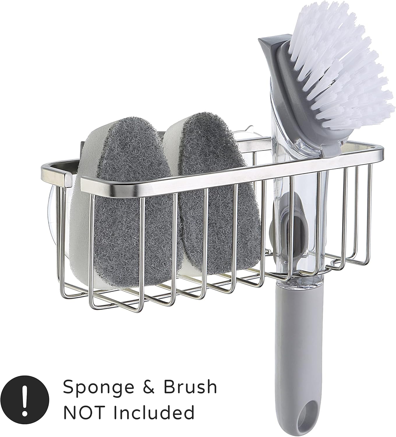 SunnyPoint NeverRust Deluxe Kitchen & Bathroom Sink Sponge Holder Organizer with Adhesive Mount