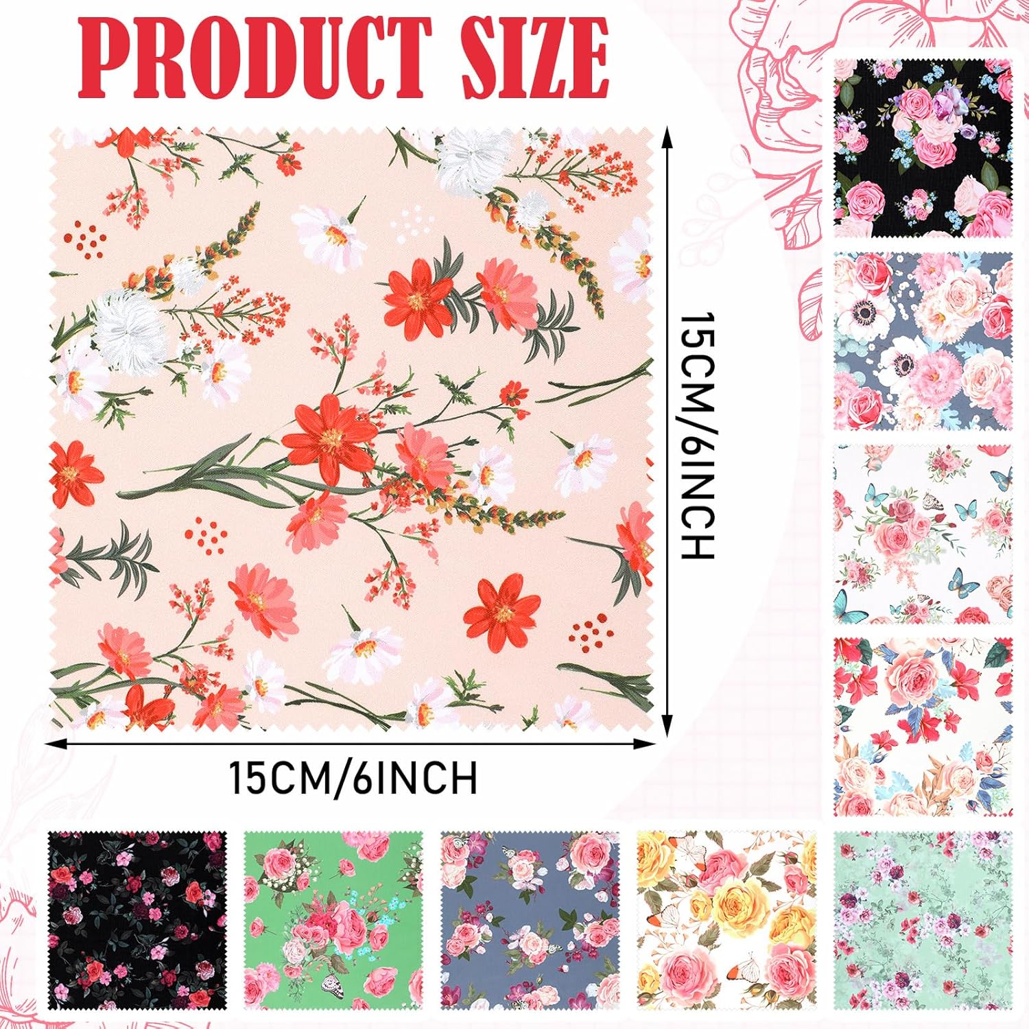 Sinmoe 20 Pcs Microfiber Cleaning Cloth Elegant Flower Design Microfiber Cloth Soft Multicolor