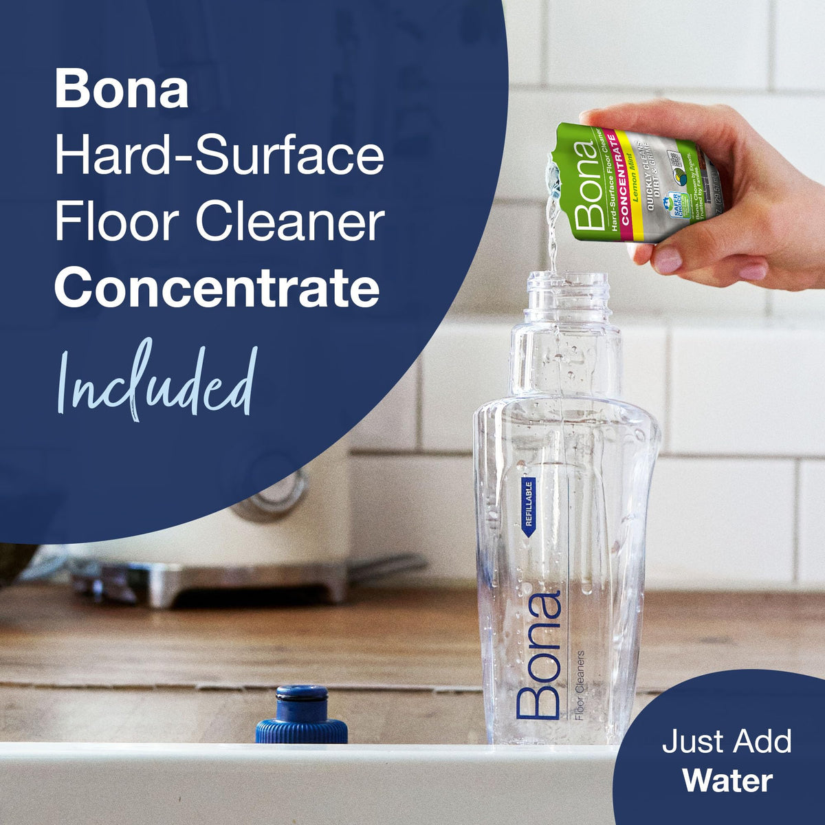 Bona Spray Mop Air - Includes Multi-Surface Floor Cleaner Concentrate and Microfiber Pad - Lemon