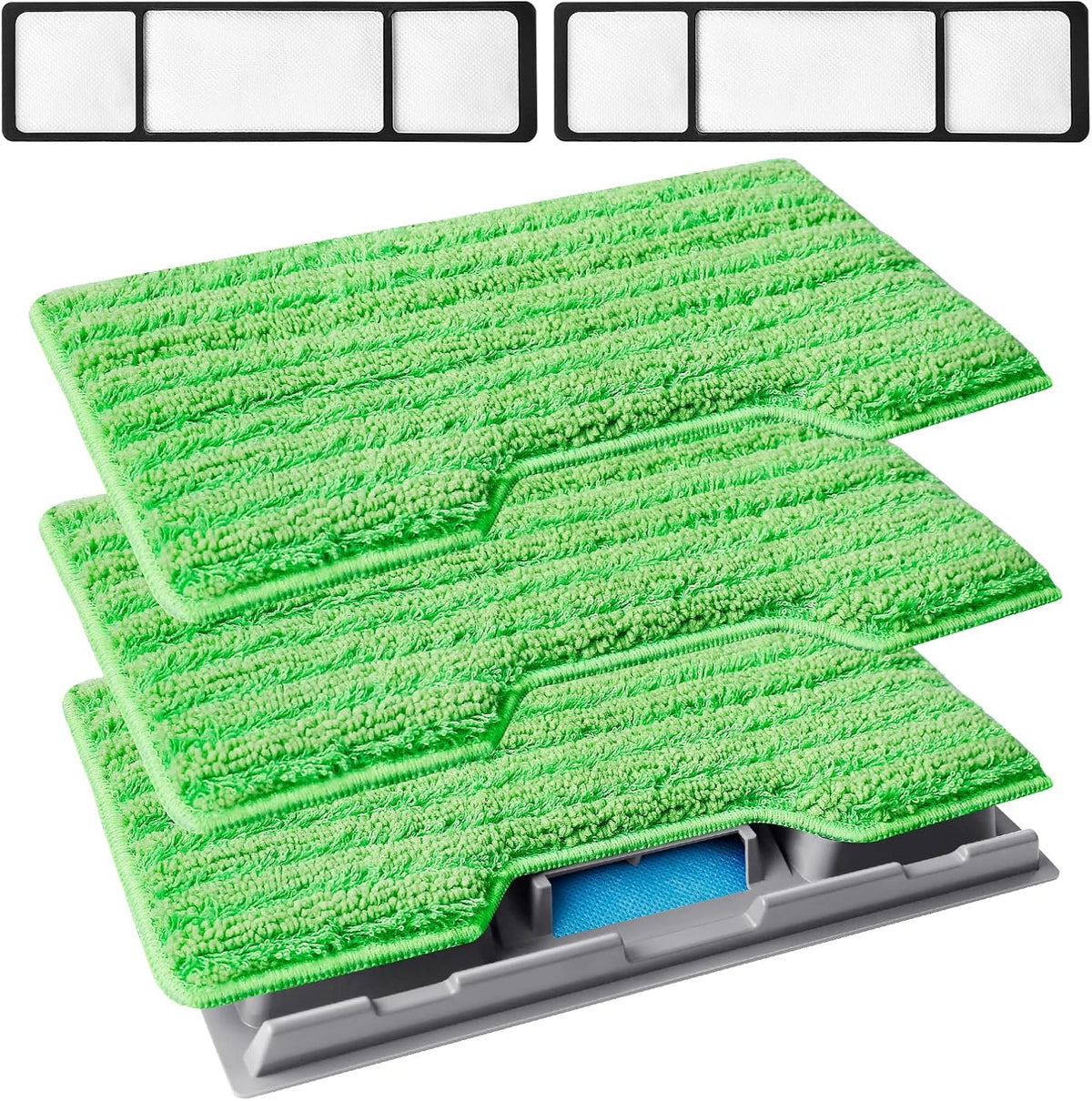KEEPOW Reusable Mop Pads Refills, Mop Replacement Pads Compatible with Shark Vac Mop VM252 VM200