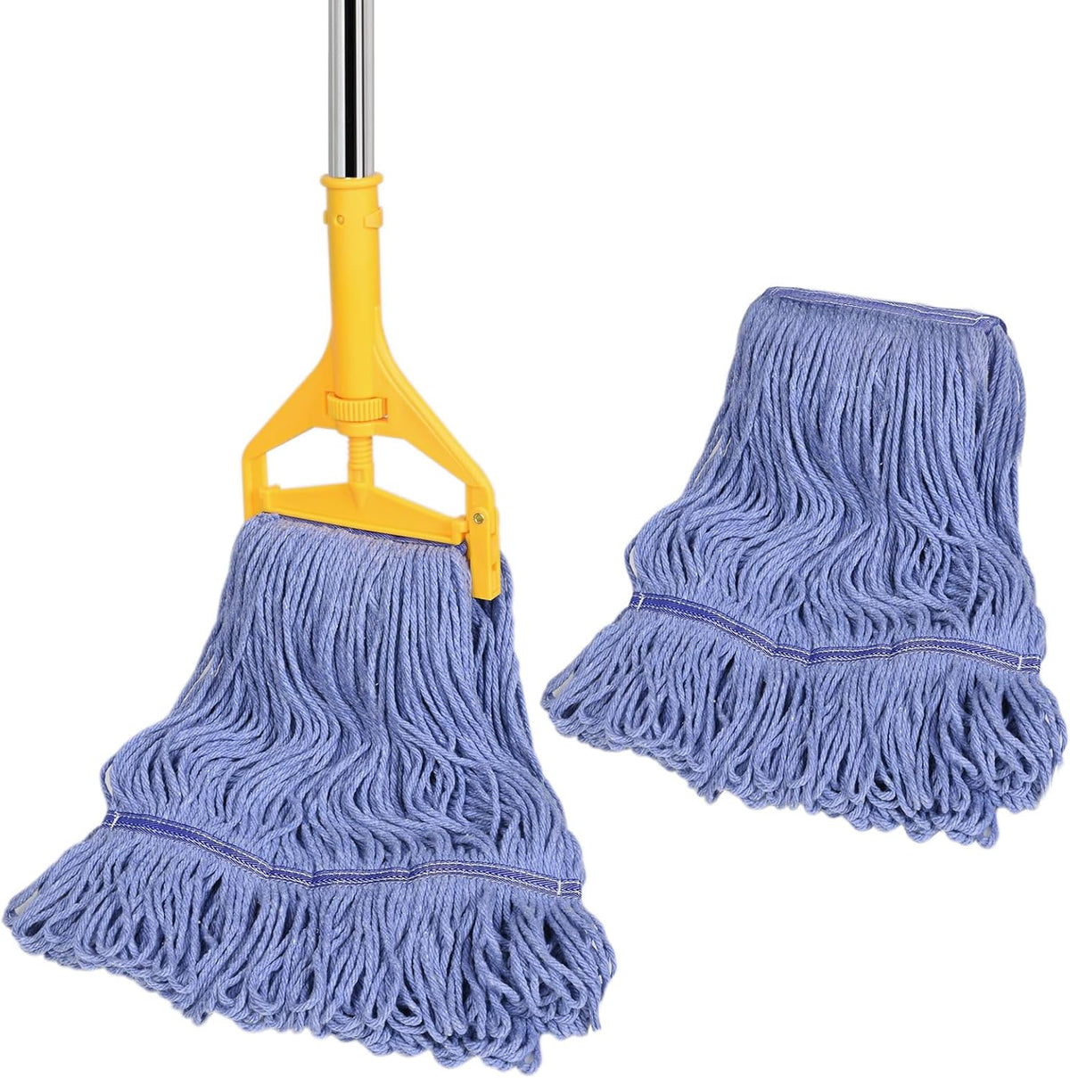 Commercial Mop with Extra Head Replacement, 63Inch Handle Heavy Duty Industrial Mop Looped-End