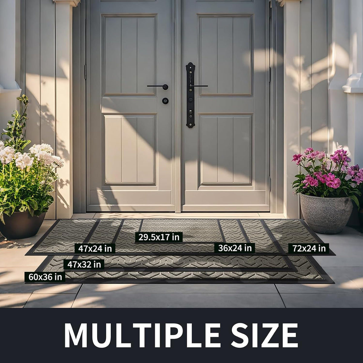 Yimobra Large Door Mat Outside Entrance 47x32, Waterproof Heavy Duty Outdoor Mats for Front Door