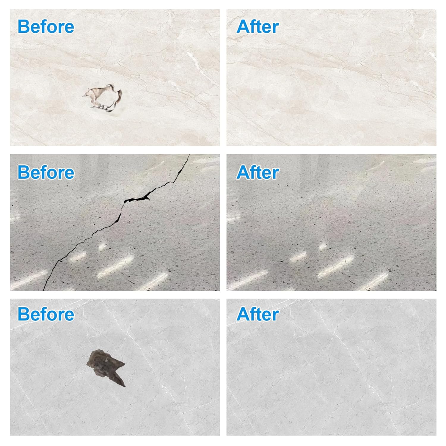 Marble and Granite Repair kit, Quartz Countertop Repair Kit for Chip Dents Cracks Holes Scratchs
