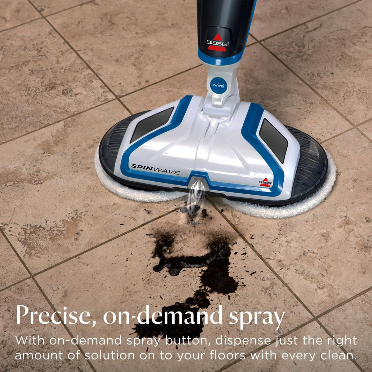 Bissell® SpinWave Hard Floor Expert Corded Spin Mop Cleaner with Washable mop Pads for Sealed Hard