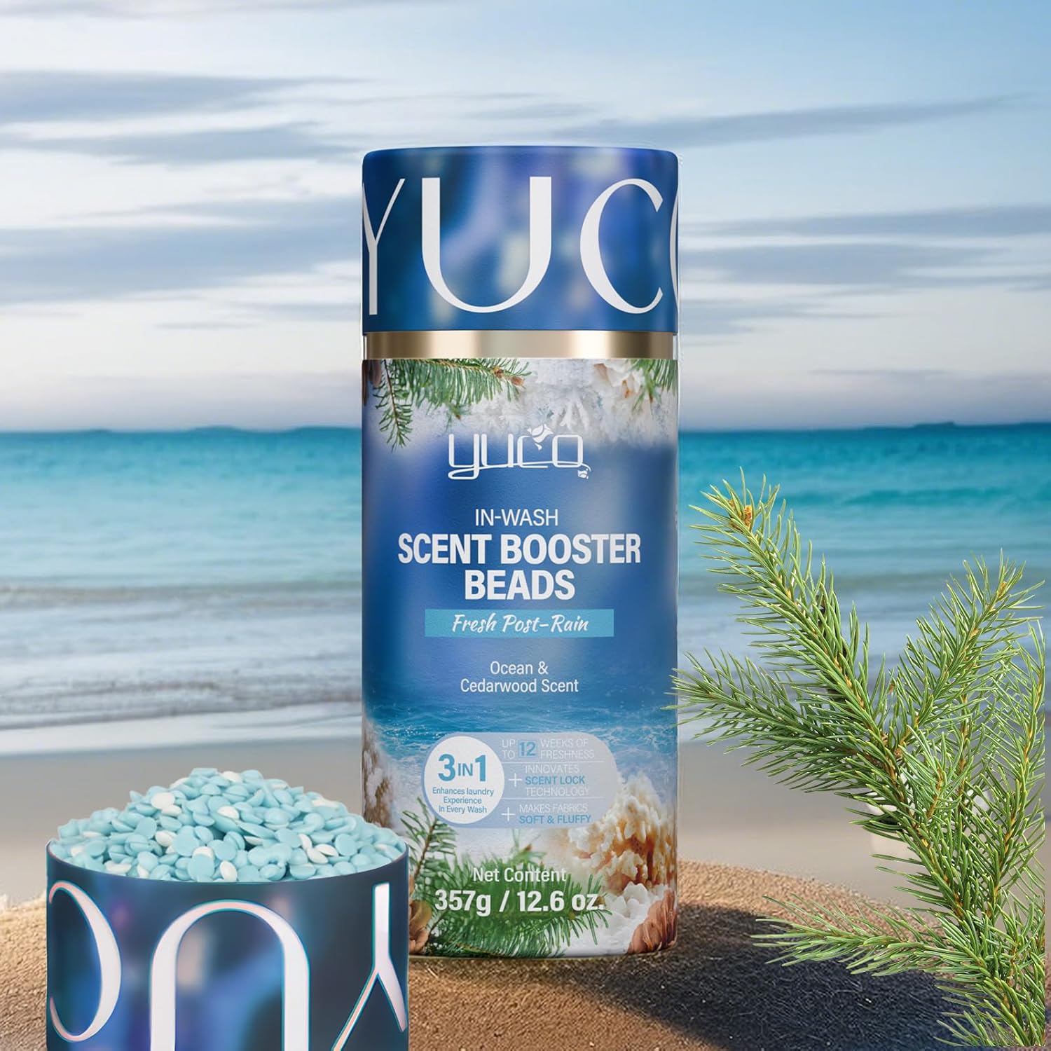 YUCO Scent Beads Laundry Natural,Ultra-Concentrated Two-Color Laundry Beads,Effective Fabric