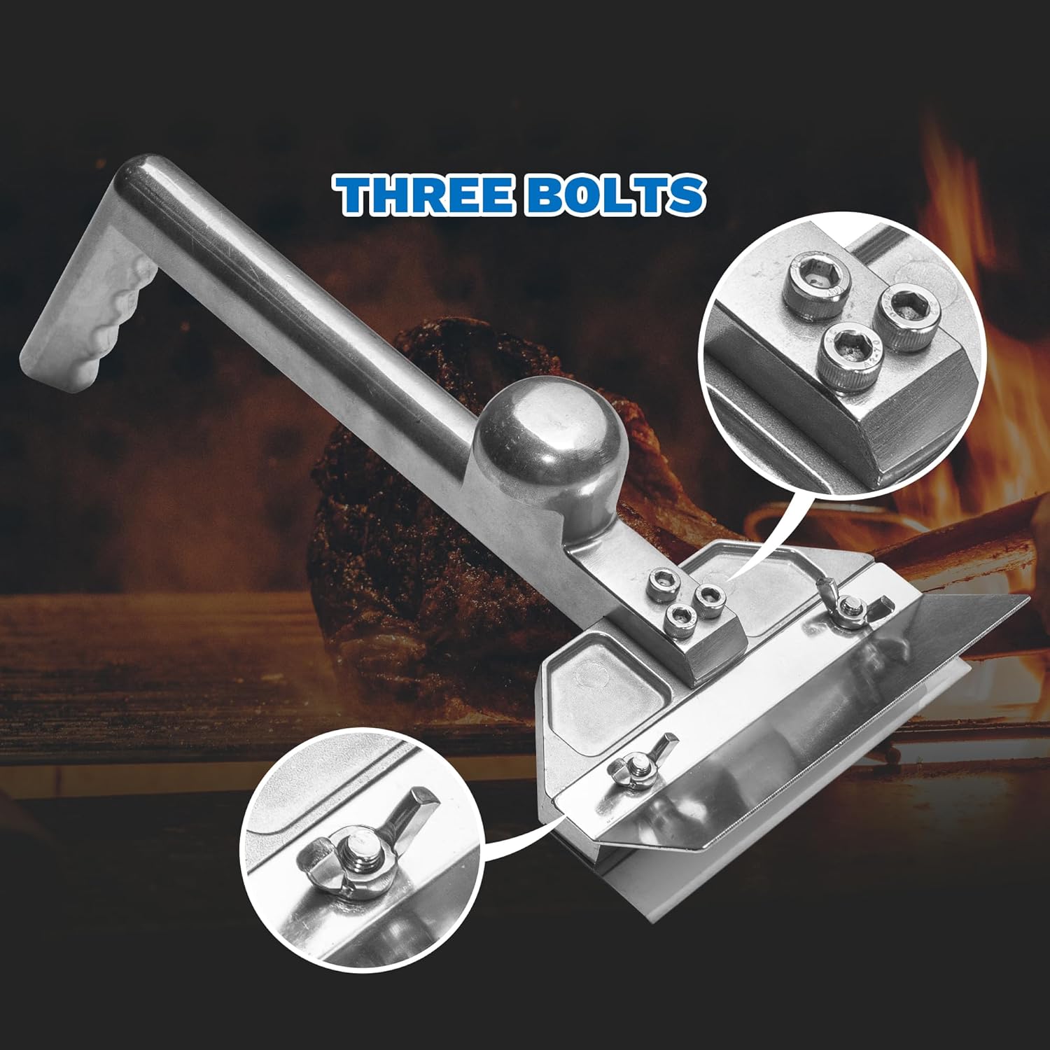 Professional Heavy Duty Grill Scraper for Flat Tops with Stainless Steel Scraper Blade, Flat Top