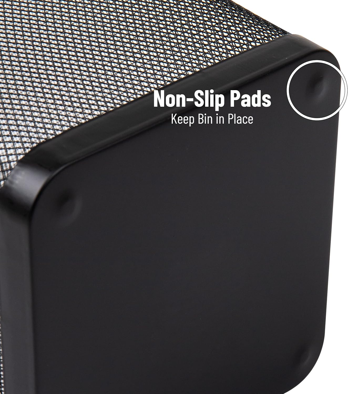 Mind Reader Mesh Trash Can, Waste Paper Basket, Square, Office, Metal Mesh, 9.75"L x 9.75"W x