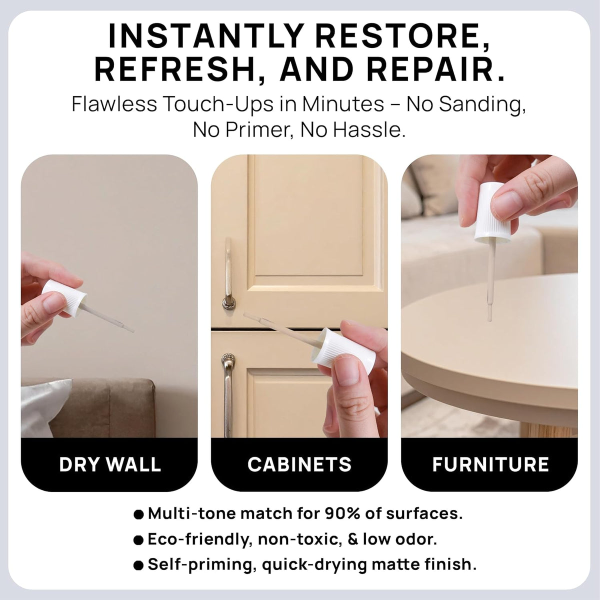 spot. Touch-Up Paint | Matte Finish for Cabinets, Walls, Doors & Furniture | Multi-Tone Beige