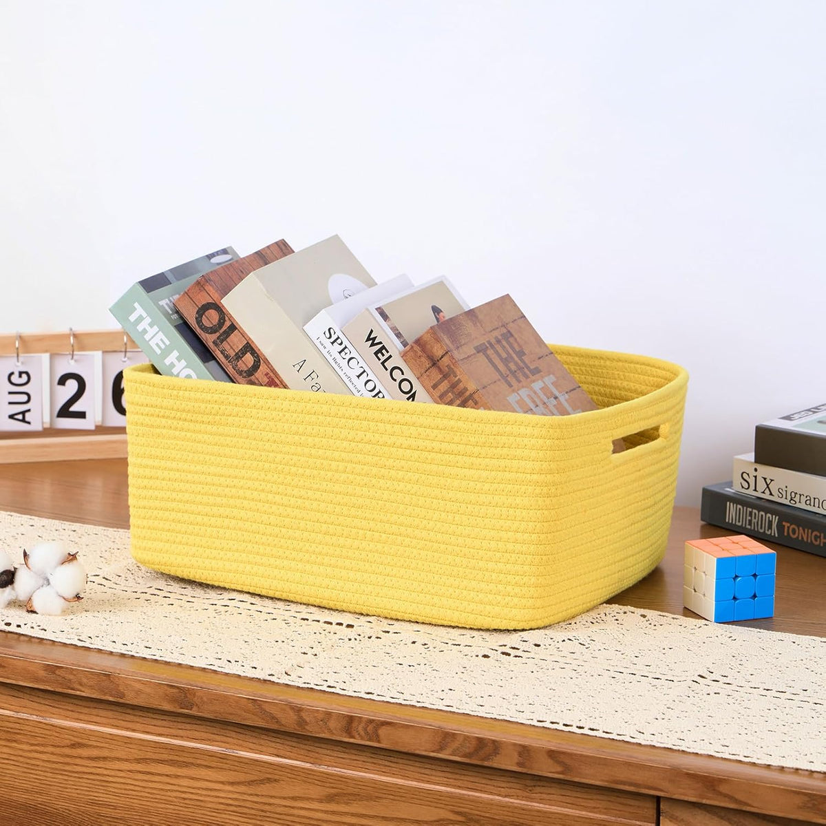 Large Storage Baskets for Organizing, Closet Shelf Baskets for Clothes Blanket Towels, Baby