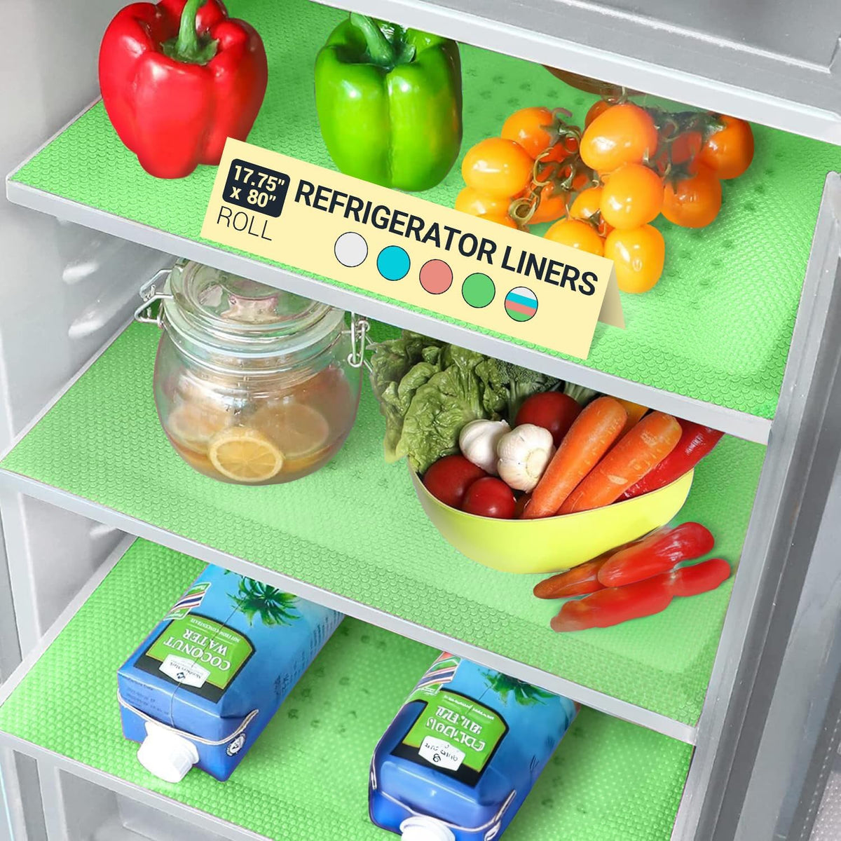 Refrigerator Liners for Shelves by Linda’s Essentials - Easy to Clean Fridge Liner with Spill