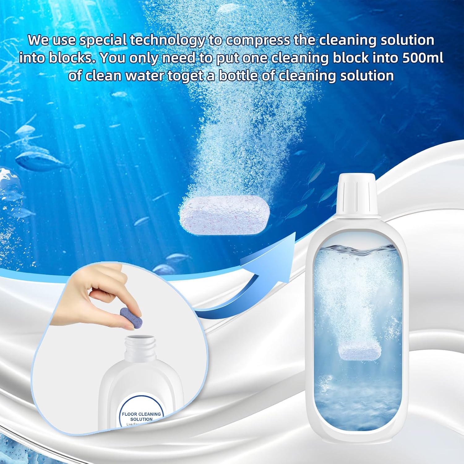 10 Bottles Compatible with Tineco Cleaning Solution Pet 500ml Per Bottle Lavender Scents and Orange