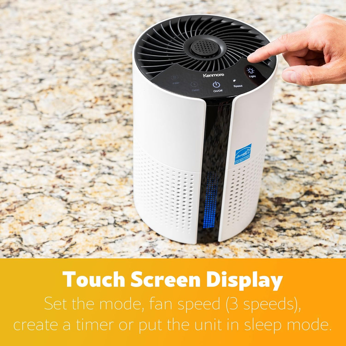 Kenmore PM1010 Air Purifiers for Bedroom Up to 348 Sq.Foot with H13 True HEPA Filter, Child Lock