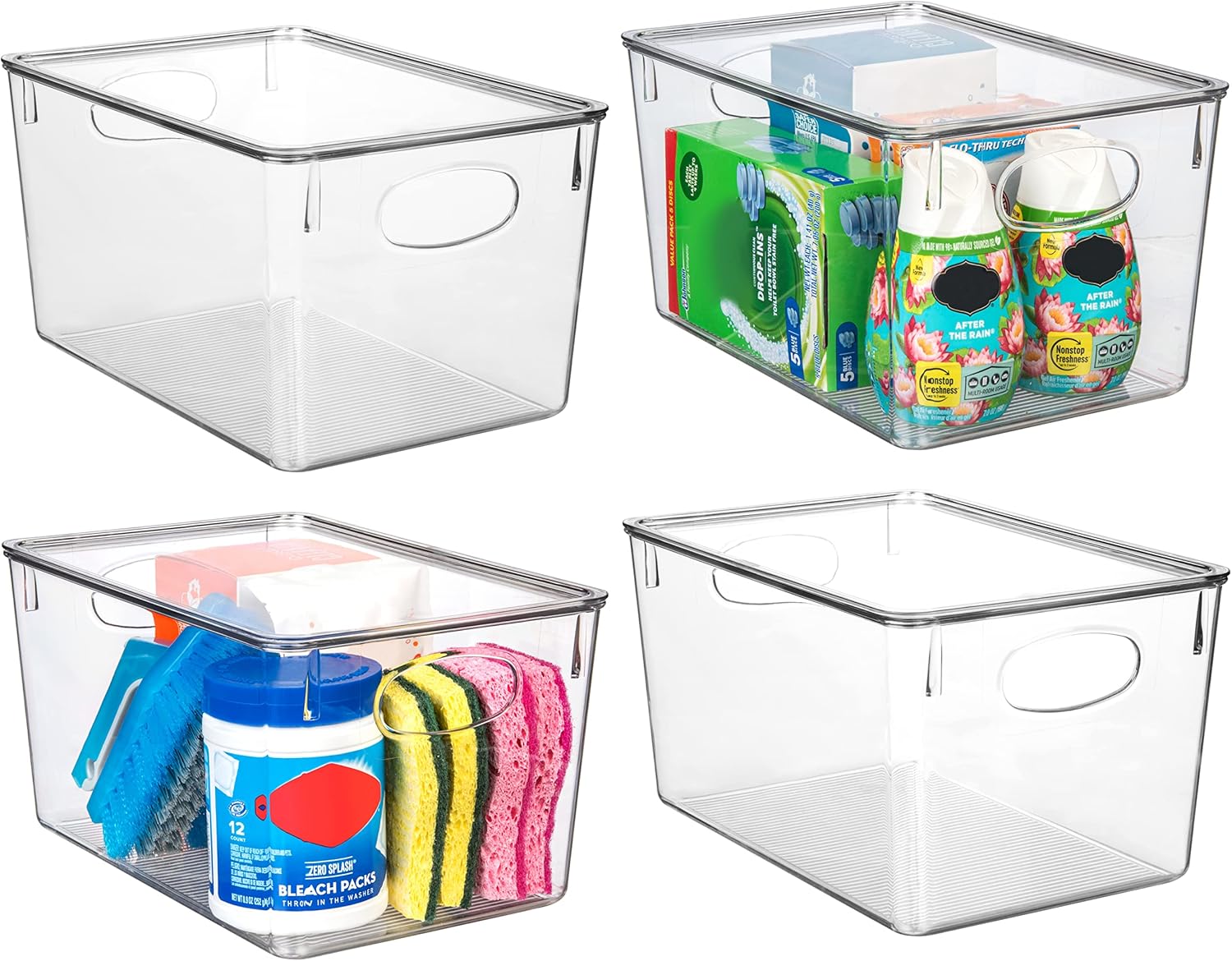 ClearSpace Plastic Storage Bins With lids, 4 Pack – Perfect Pantry Organization and Storage