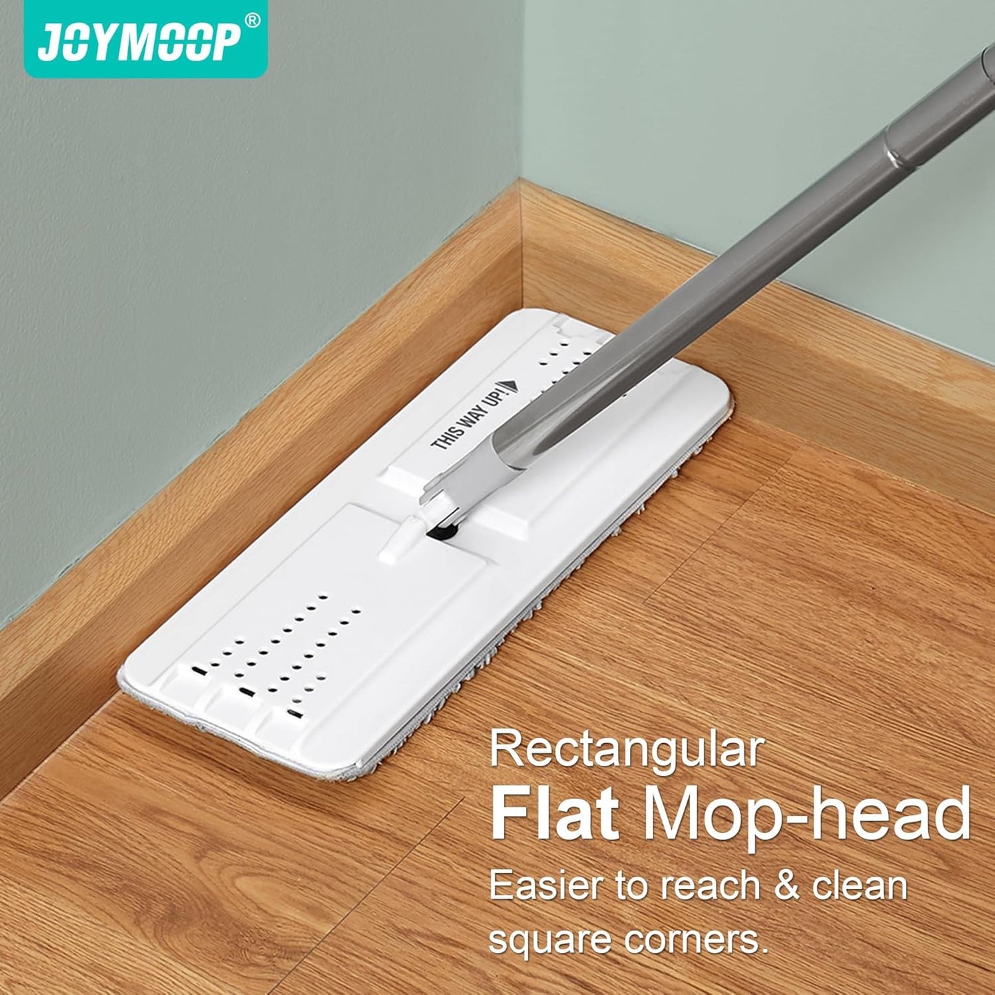 JOYMOOP Easy Clean and Self-Squeezing Microfiber Flat Mop and Bucket System, Mops for Floor