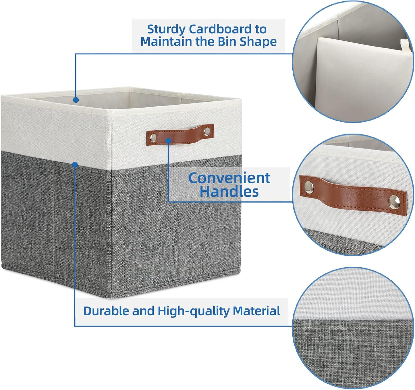Temary Storage Cubes 12ﾗ12 Fabric Cube Storage Bins Foldable Storage Baskets with Handles