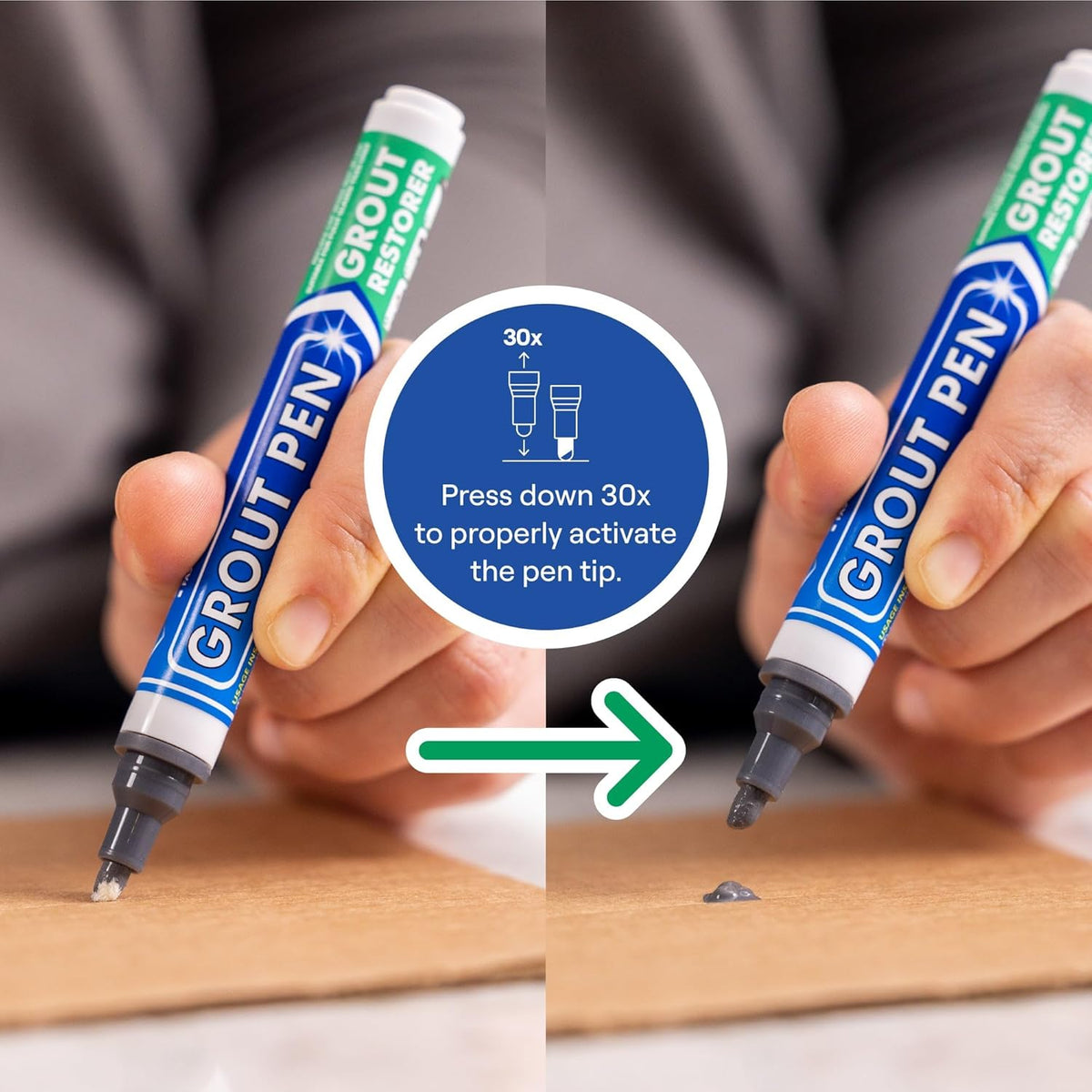 Grout Pen Dark Grey Tile Paint Marker: Waterproof Grout Paint, Tile Grout Colorant and Sealer Pen