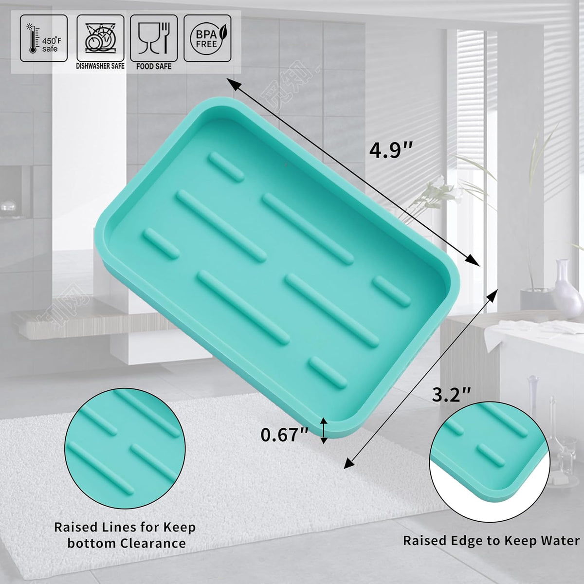 Silicone Kitchen Sink Organizer Tray for Multiple Usage,Easy Clean Sponges Holder for Kitchen