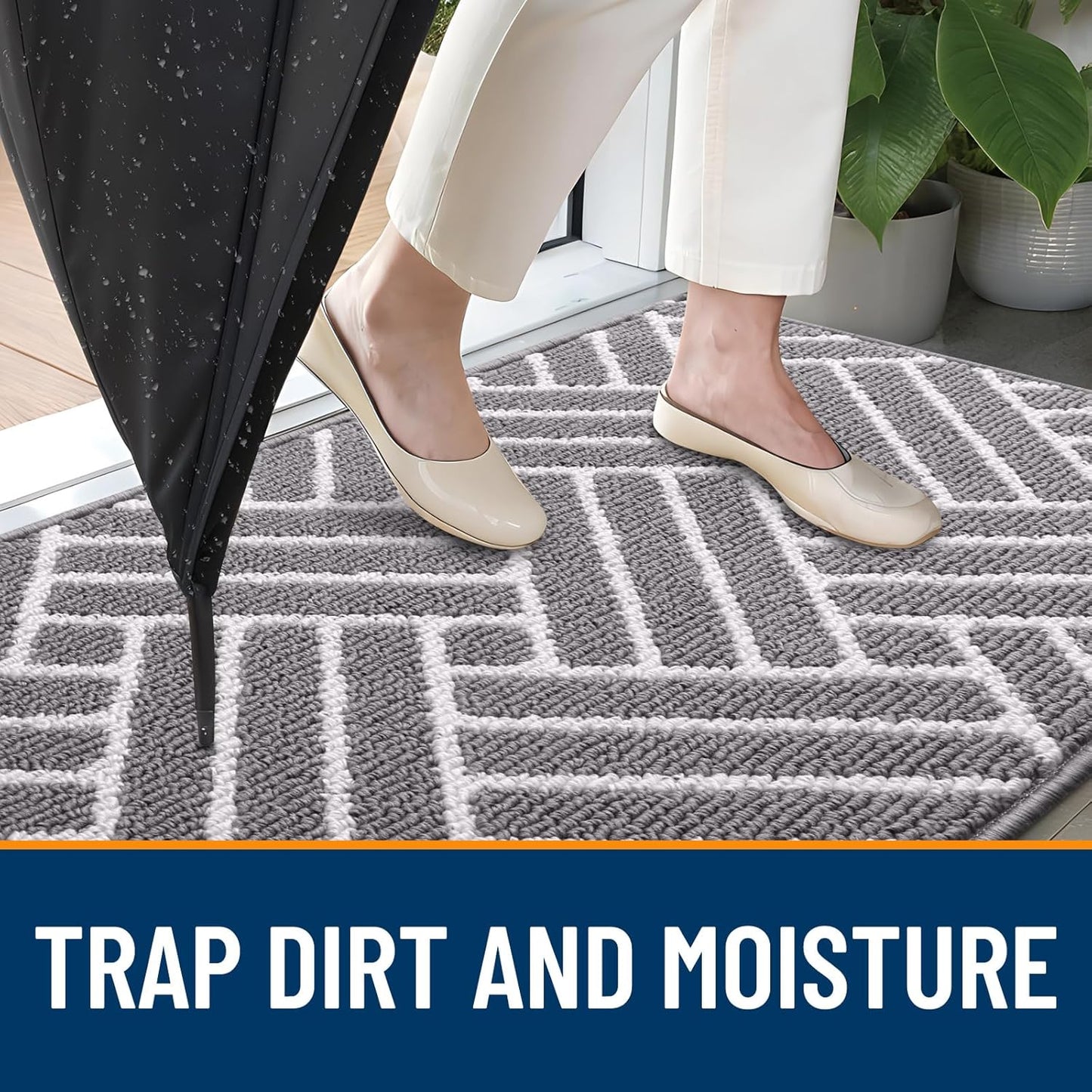 OLANLY Indoor Door Mat, 48x32 Inch, Dirt Resistant and Absorbent, Non-Slip Rubber Backing Floor