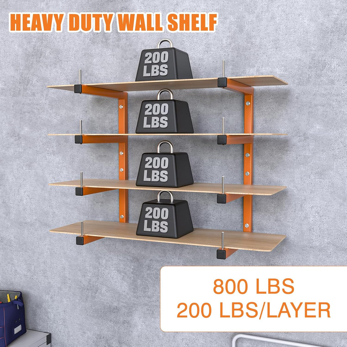 2-Pack Lumber Storage Rack, Wood Storage Racks Wall Mount, Heavy Duty Garage Wood Organizer With