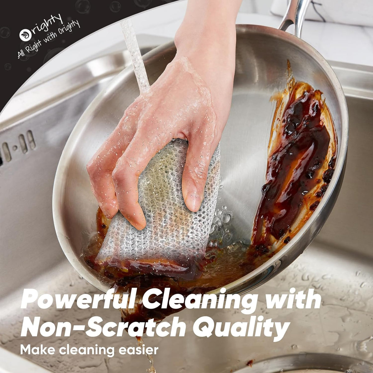 Orighty 12 Pcs Multipurpose Wire Dishwashing Rag, Non-Scratch Wire Dish Cleaning Cloths for Wet and