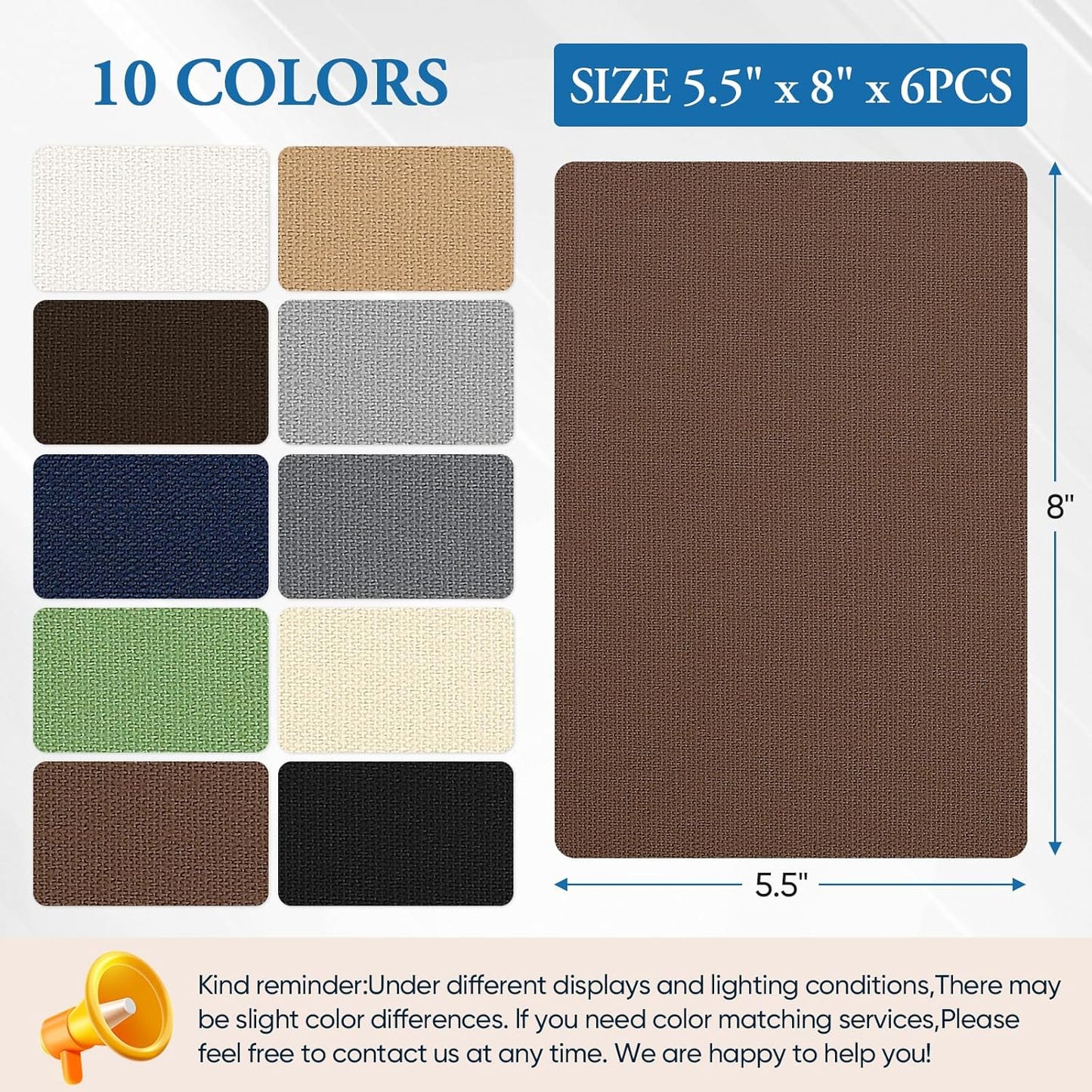 Canvas Patch 5.5 x 8 Inches 6Pcs Self-Adhesive Waterproof Canvas Patch Kit for Repairing