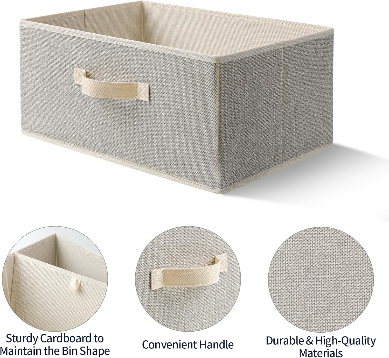 Storage Baskets, 15.7 Inch Woven Fabric Bins, Storage Cubes with Reinforced Handles, Organizer Bins