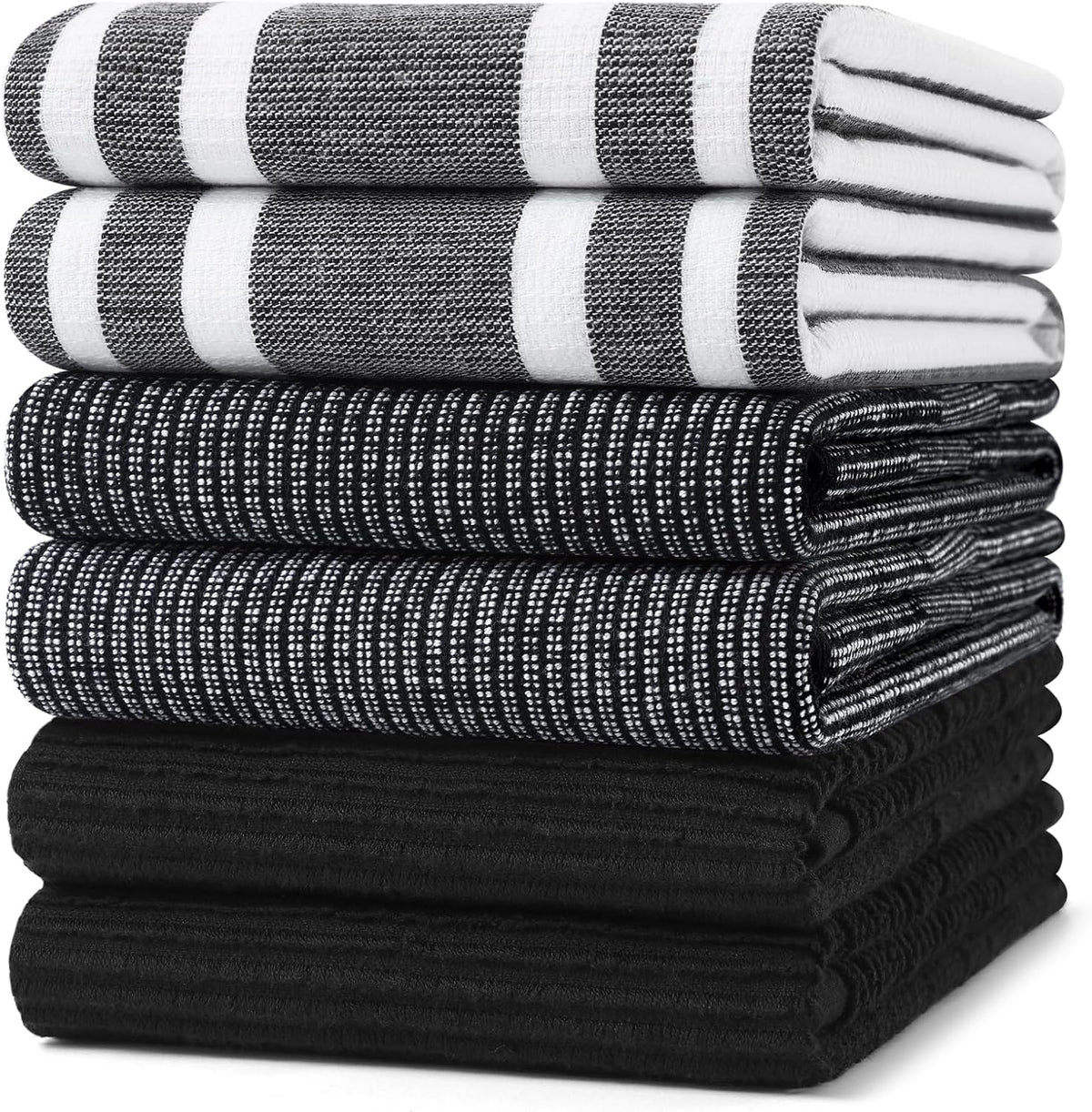 Homaxy Premium Kitchen Towels(18”x 28”, 6 Pack), Large Cotton 380 GSM Kitchen Hand Towels, Soft and