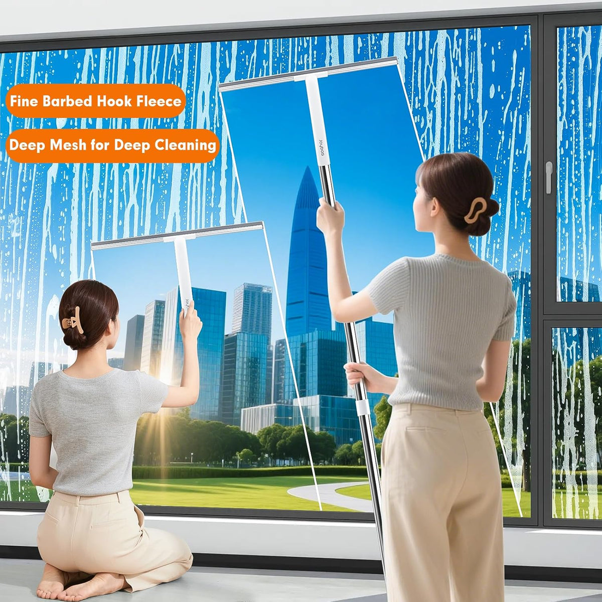 Rubber Floor Squeegee for Smooth Surface Concrete Floor, Tile Floor, Heavy Duty Garage Shower Floor