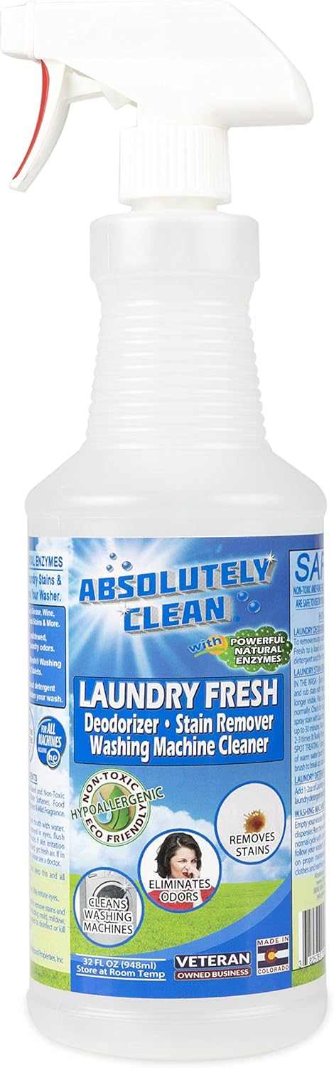 Absolutely Clean Amazing Laundry detergent liquid Stain and Odor Remover, Naturally Based Formula