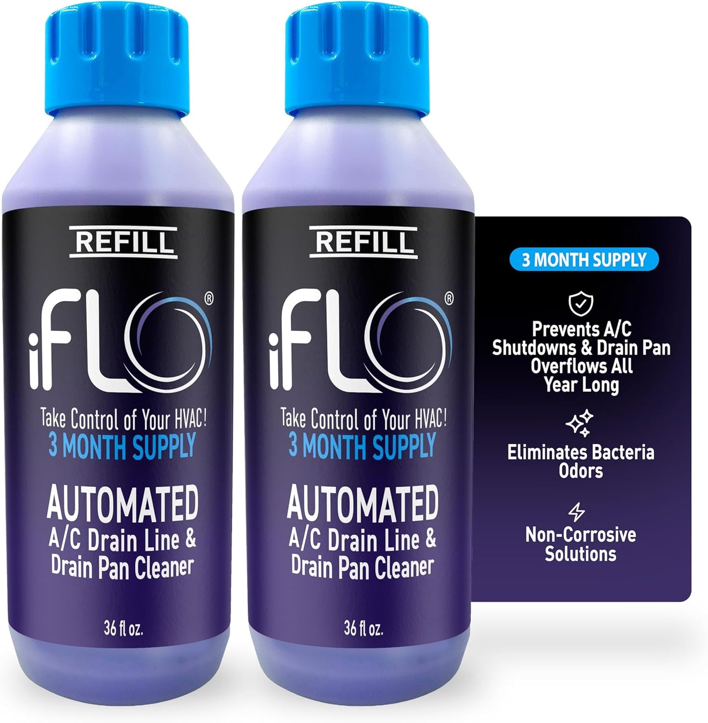 iFLO® Smart A/C Drain Line Cleaner and Drain Pan Cleaner Cartridge, Fast-Acting, Long-Lasting HVAC