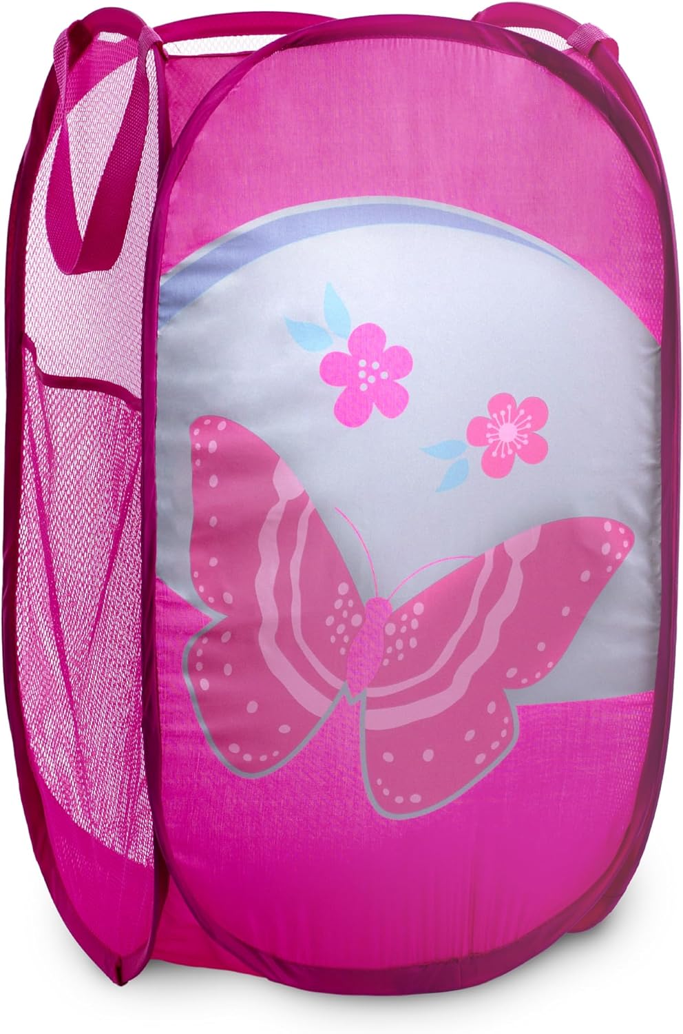 Handy Laundry Collapsible Mesh Pop Up Hamper with Wide Opening and Side Pocket - Breathable