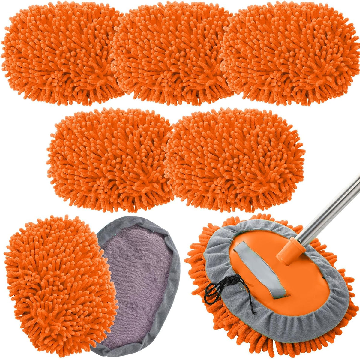 Layhit 5 Pcs Car Wash Mitt Set, Brush Not Included, Microfiber Mitt Cleaning Car Truck Washing