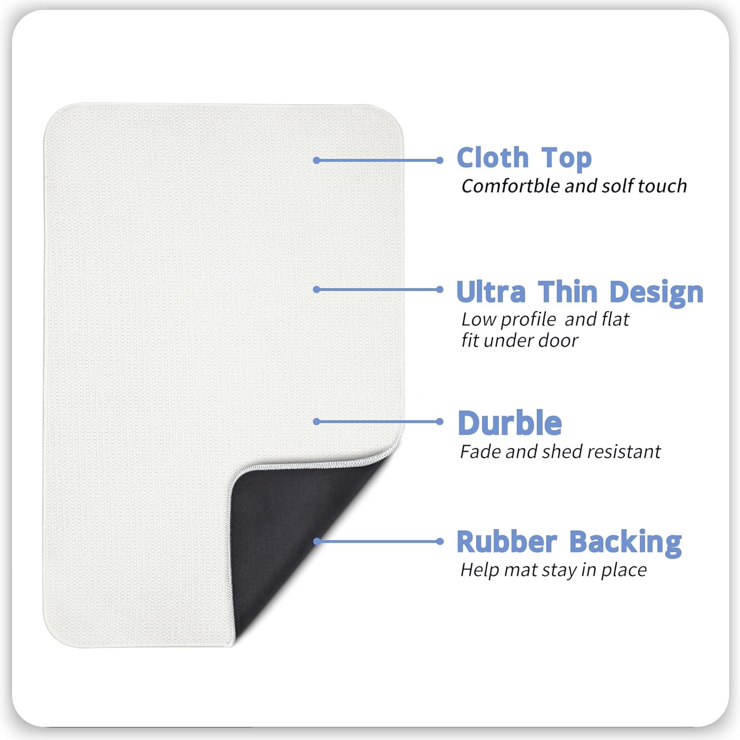 Bath Mat,Ultra Thin Bathroom Rugs,Rubber Bath Mats for Bathroom,No Slip Bath Rugs,Quick Dry,Machine