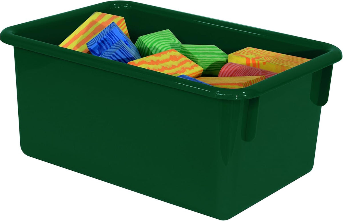 Wood Designs Cubby Storage Bin, Heavy Duty Plastic Containers for Kids Green Cubby Tray Set of 30