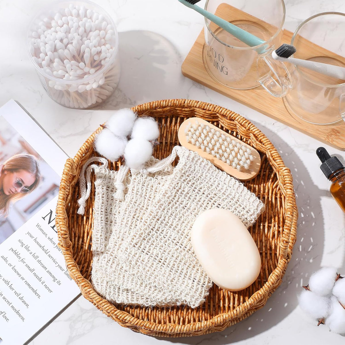 Rtteri 240 Pcs Soap Exfoliating Bag, Natural Sisal Soap Pouch Saver Body Shower Bar Mesh Body Net