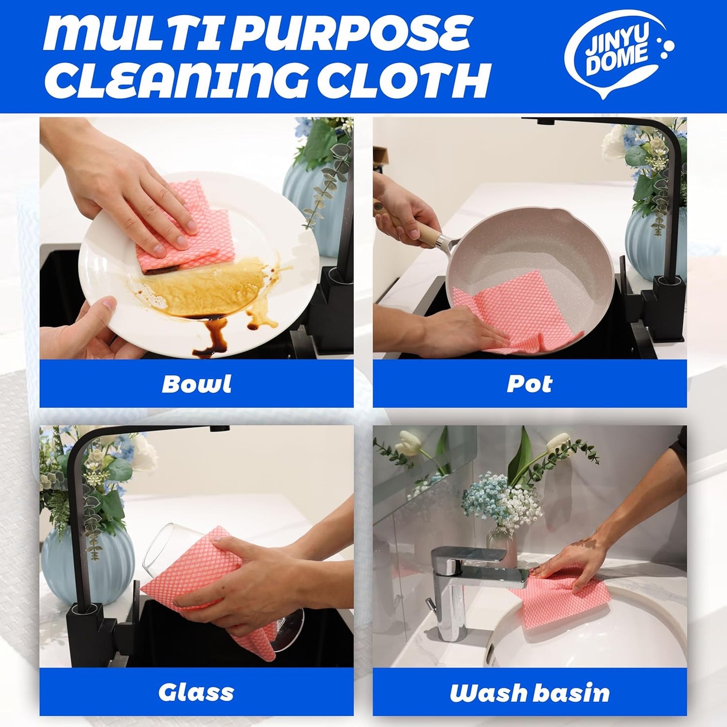 Disposable Kitchen Cleaning Cloths Dish Towels Dish Cloth Reusable Cloths for Kitchen, Bathroom