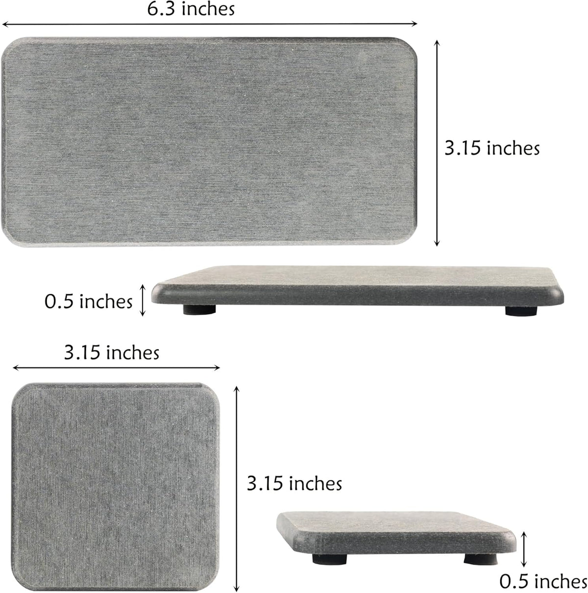 Set of 4 Water Absorbent Diatomite Coasters, Diatomaceous Earth Kitchen Soap Dish, Bathroom Trays