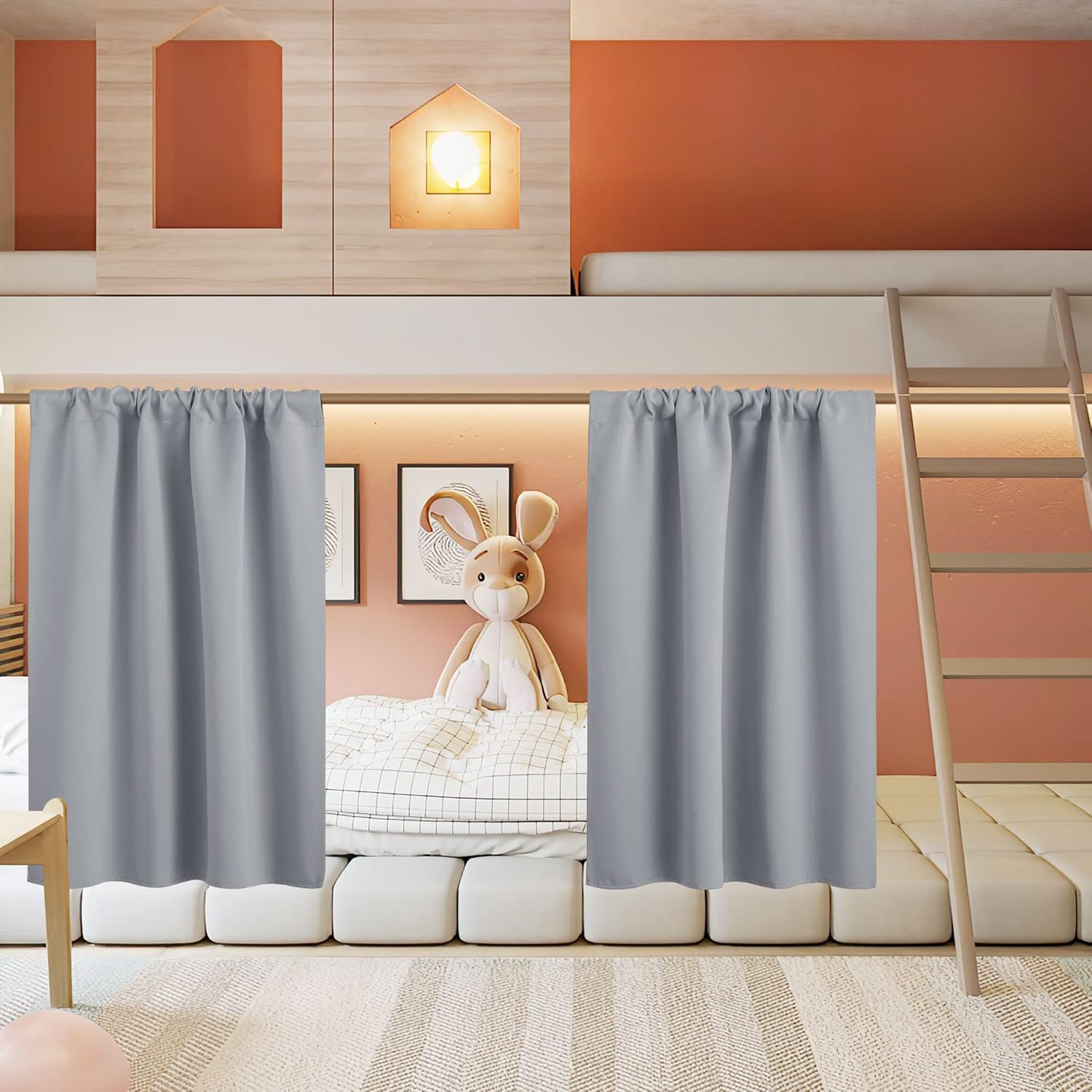 RYB HOME Small Curtains for Door Windows - Blackout Thermal Insulating Drapes for Home Theatre