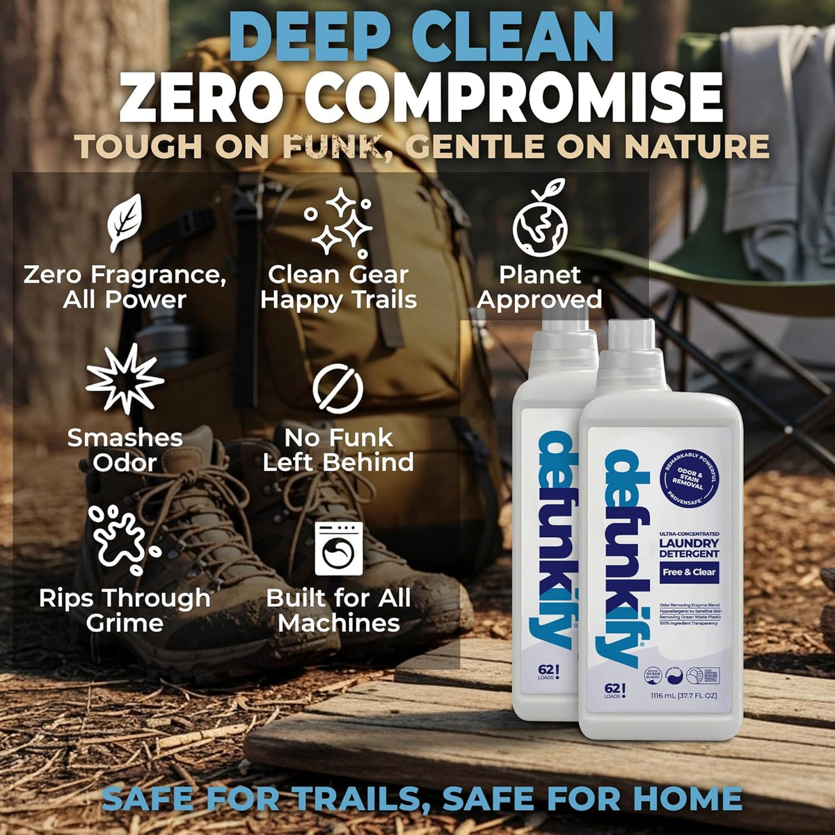 Laundry Detergent 62 Load/37.7 FlOz (2-Pack). 'Free & Clear' Liquid Laundry Detergent- Sensitive