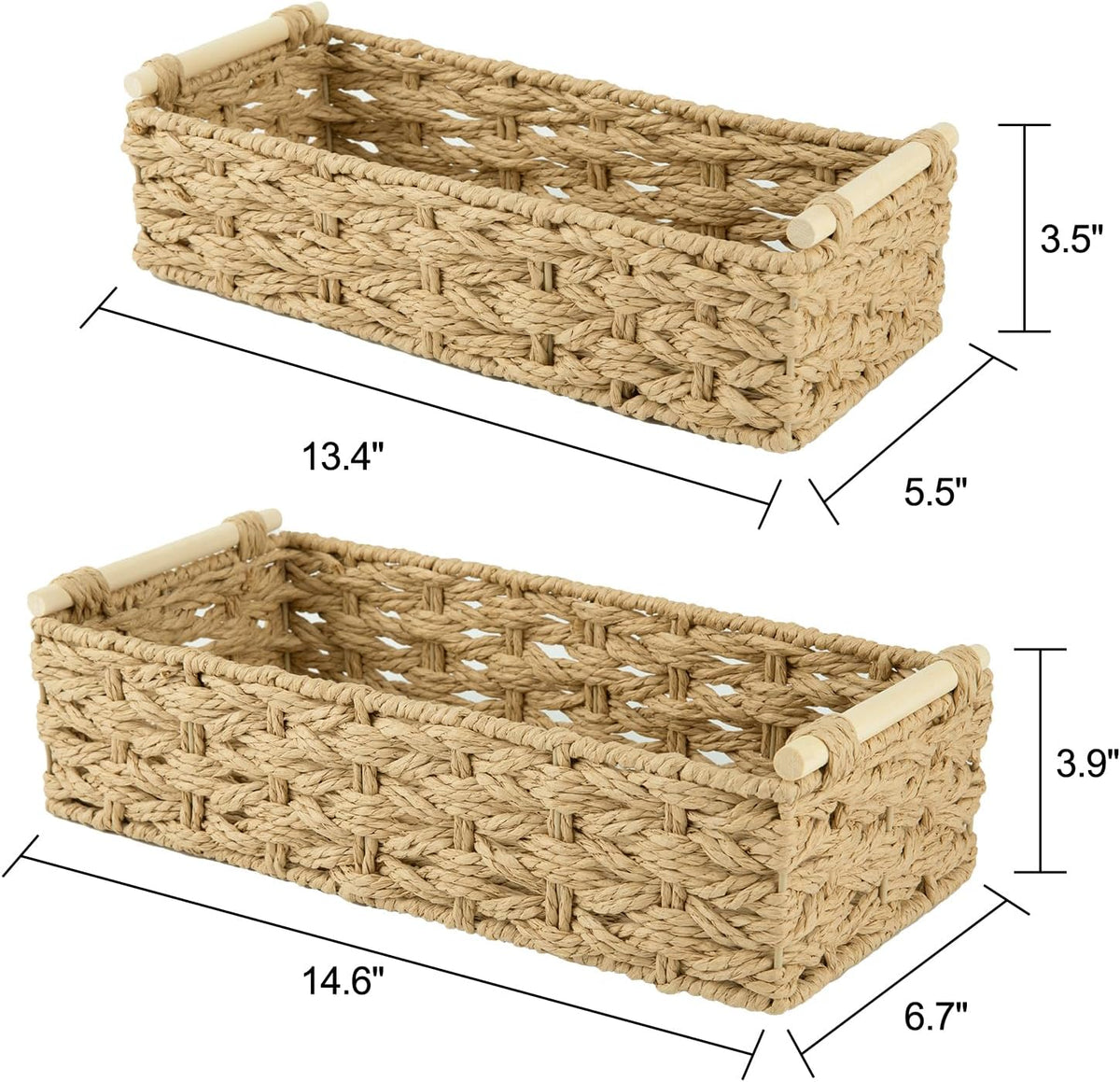 OIAHOMY Toilet Paper Baskets Handmade Paper Rope Decorative Wicker Storage Tank Shelf Cabinet