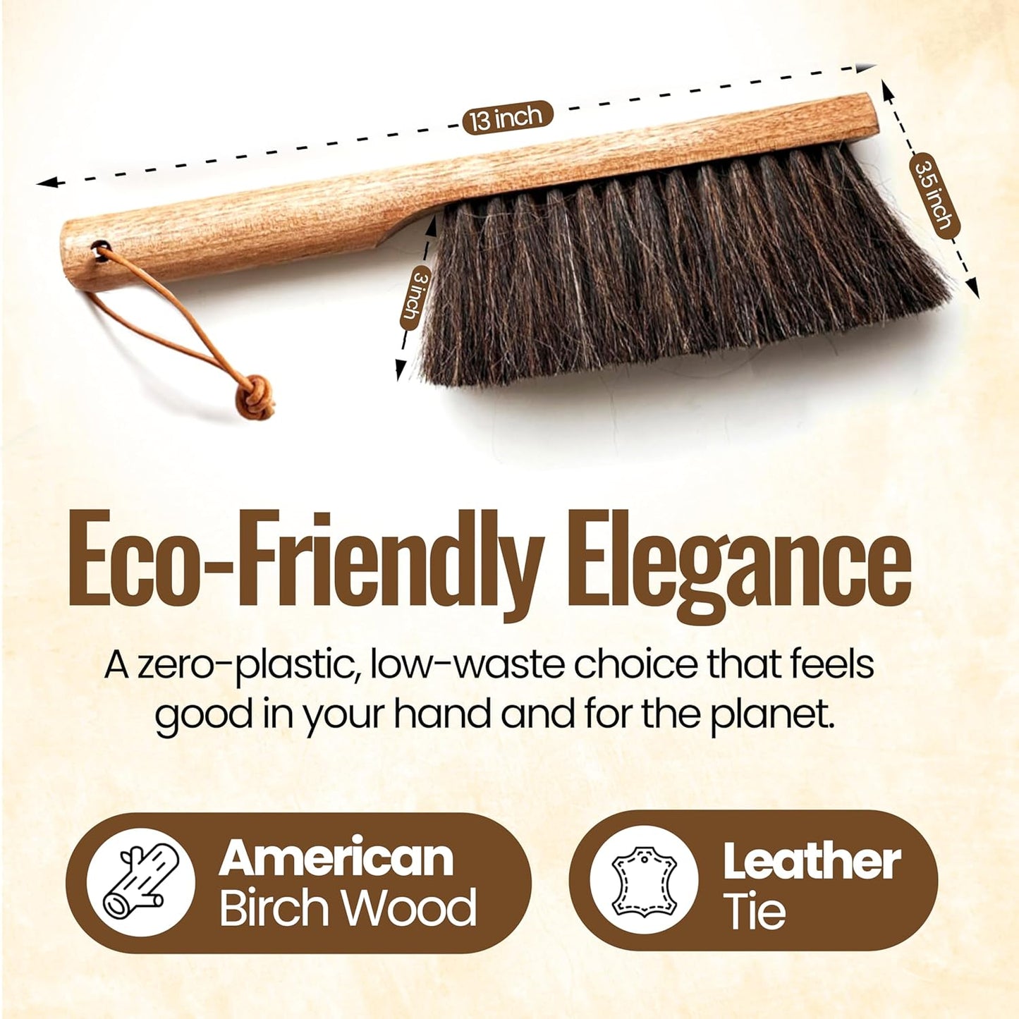Dustpan Bench Woodworking Brush-USA 13 inch Horsehair Brushes are Used for Counter, Furniture
