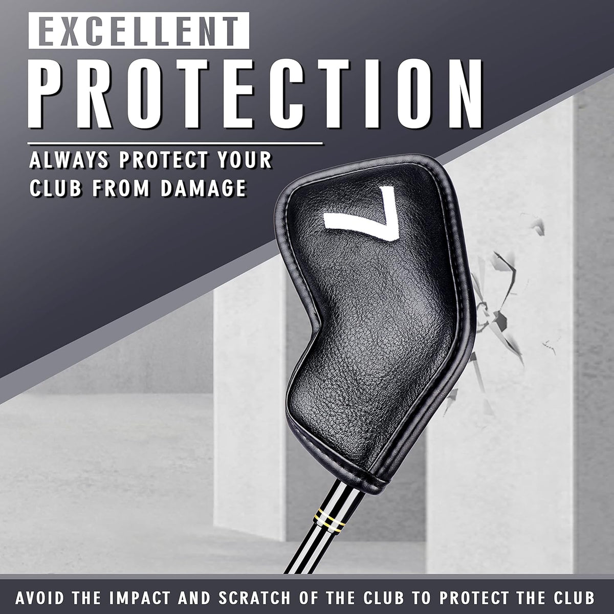 CHAMPKEY Premium Golf Club Covers for Men 12 Pack - Comfortable Polyurethane Golf Iron Covers