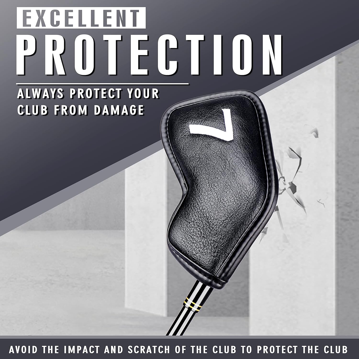 CHAMPKEY Premium Golf Club Covers for Men 12 Pack - Comfortable Polyurethane Golf Iron Covers