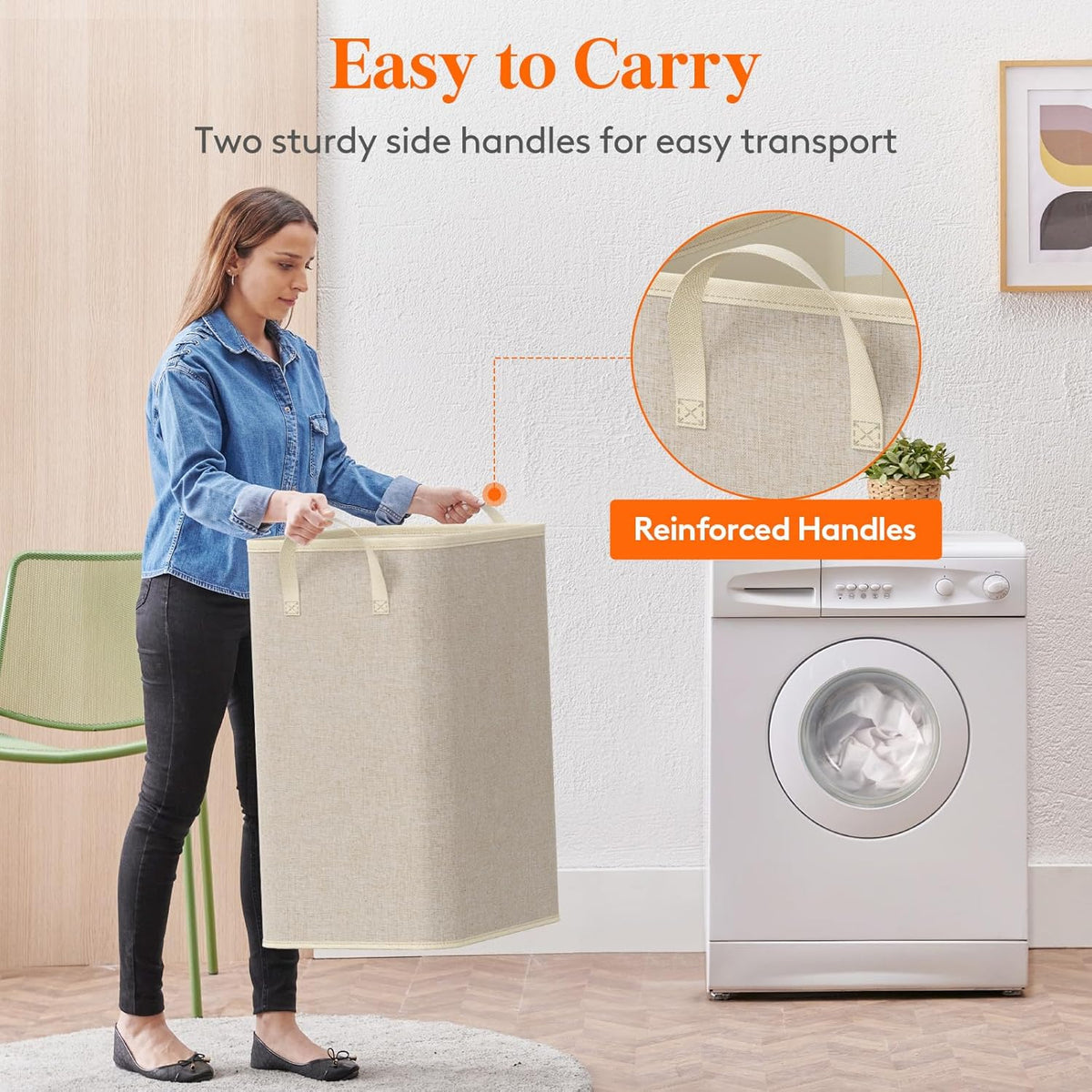 Lifewit 80L Large Tall Laundry Hamper, Collapsible Laundry Basket with Handles, Foldable Clothes