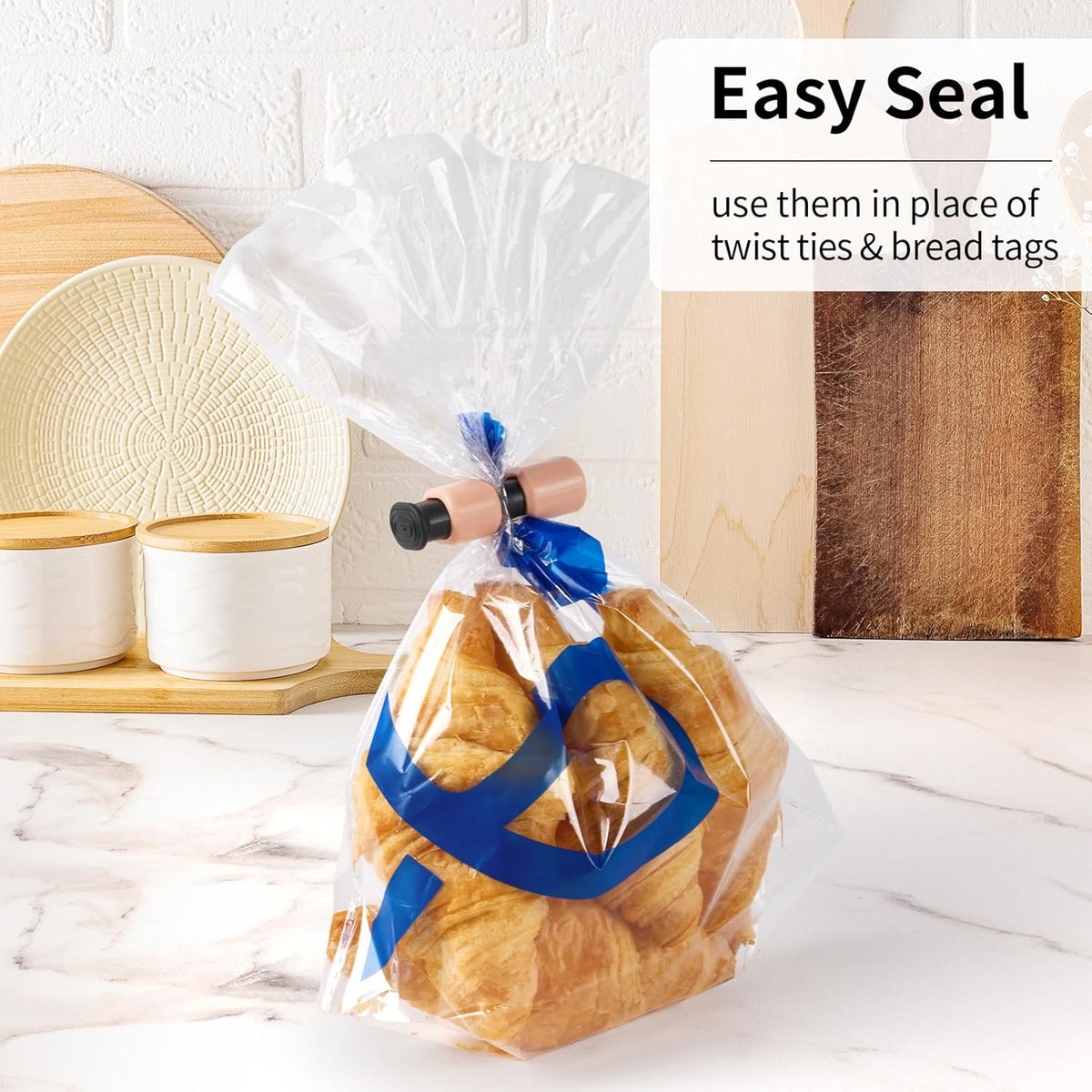 10 Pack Squeeze and Lock Bread Bag Clips, Bread Clips Resuable, Bag Clip for Food Storage, Sturdy
