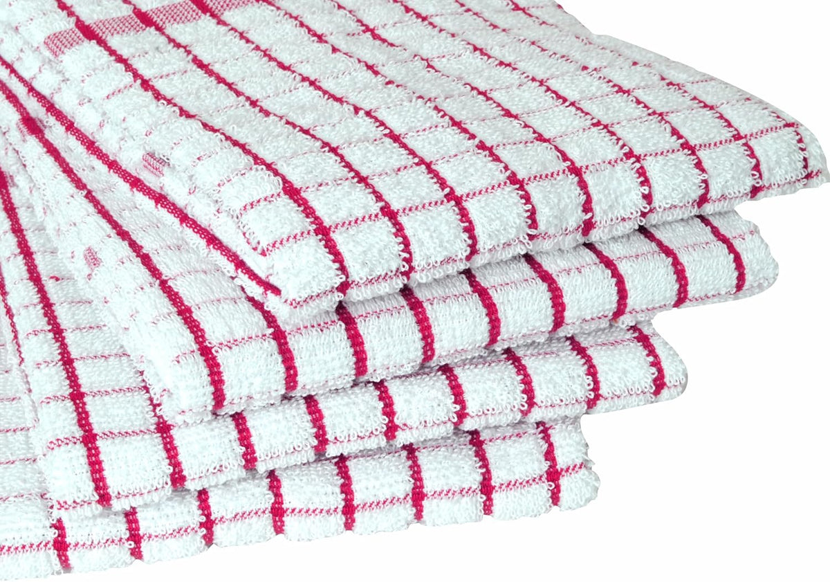 AMOUR INFINI Kitchen Towels Set of 4 - Highly Absorbent, Super Soft Terry Cotton 20x28 Inch Dish