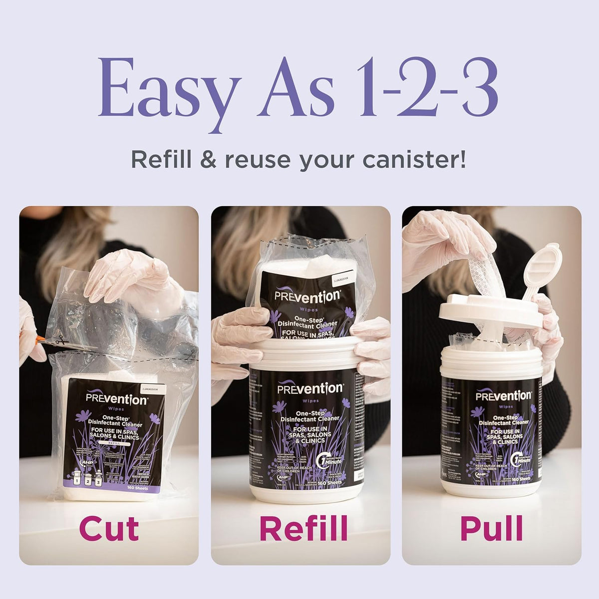 Prevention All Purpose Disinfecting Wipes – Cleaning Wipes Canister, Bulk Cleaner Towelettes for