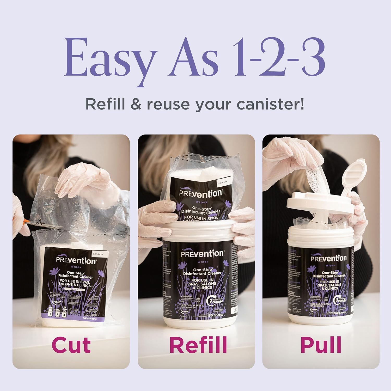 Prevention All Purpose Disinfecting Wipes – Cleaning Wipes Canister, Bulk Cleaner Towelettes for