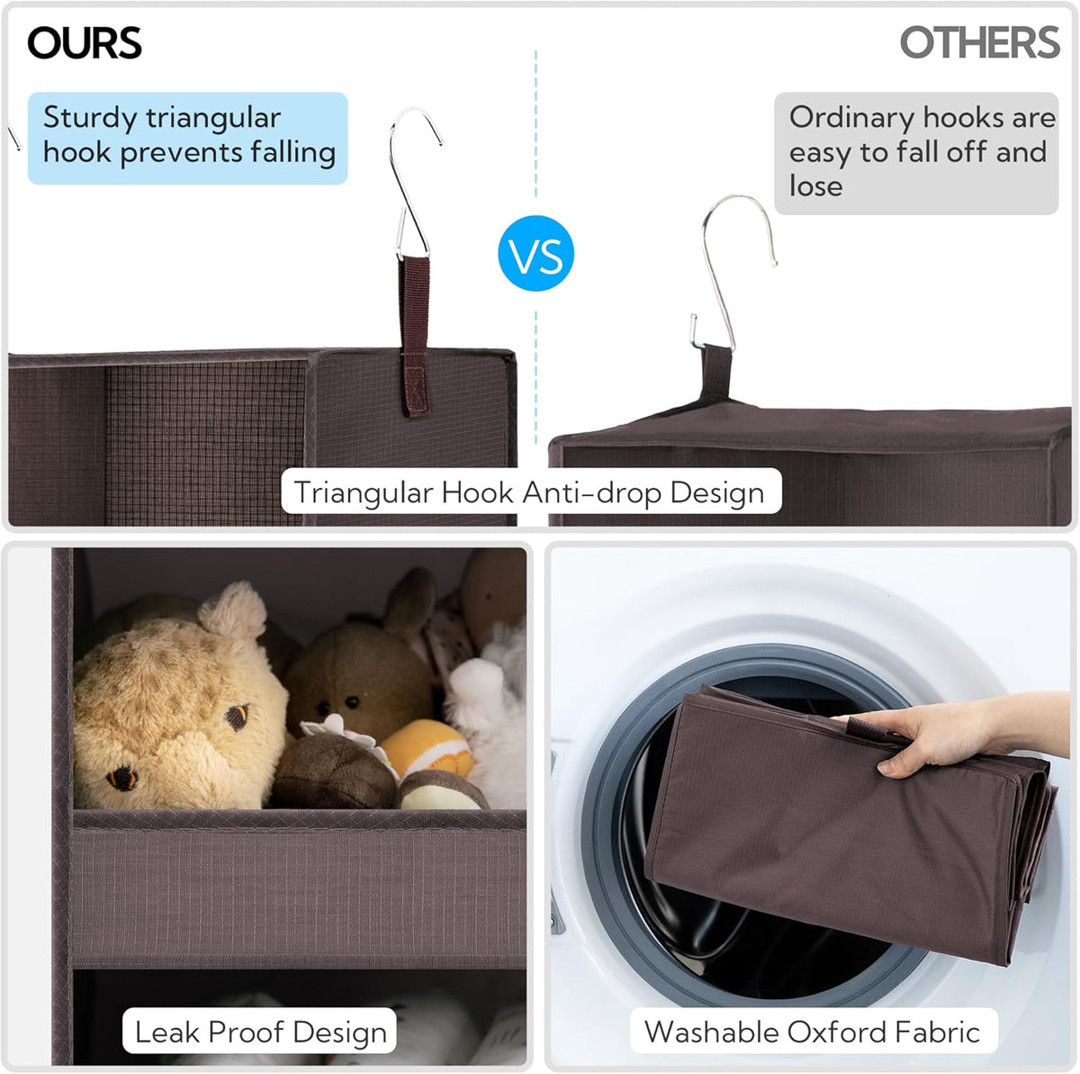 GRANNY SAYS 3-Shelf Closet Organizers and Storage, Foldable Hanging Closet Organizer, Hanging